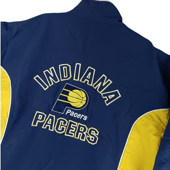Vintage Nutmeg NBA Nylon Windbreaker Jacket Men XL BlueYellow Indiana Pacers 90s